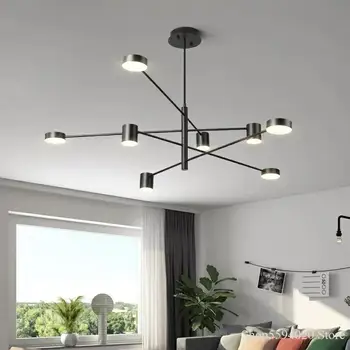 

Modern Simple Led Chandelier Lighting Living Dining Room Bedroom Lustres Pendentes Hanging Light Fixture Home Decor Gold/black