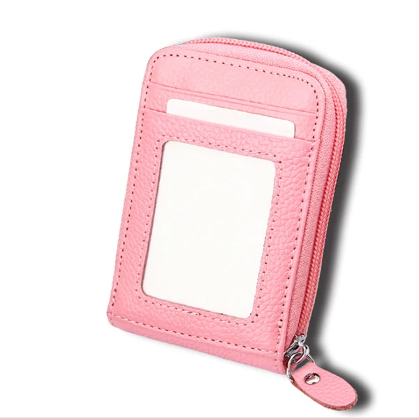 KB09 pink Кошелек из натуральной кожи RFID горизонтальный и Вертикальный чехол для карточек ID держатель карты Чехол для кредитной карты мульти-карты кошелек Лидер продаж - Цвет: KB09 pink