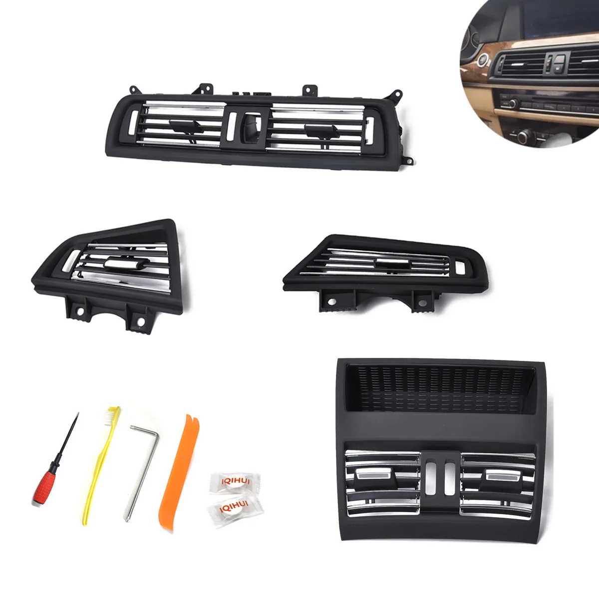 

Cross Border EBay Auto Air Conditioner Vent Middle Rear Left Right Electroplated-Applicable BMW 5 Series F18 Accessories