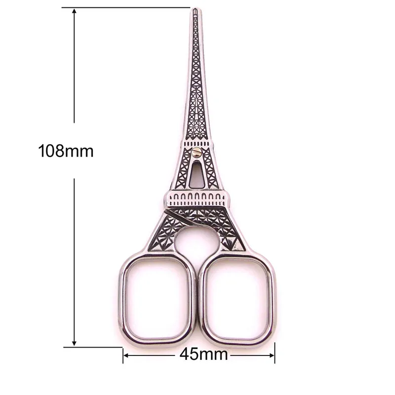 Stainless Steel Vintage Scissors Eiffel Tower Shape Professional Sewing Scissors for Fabric DIY Sewing Tools Needlework Scissors