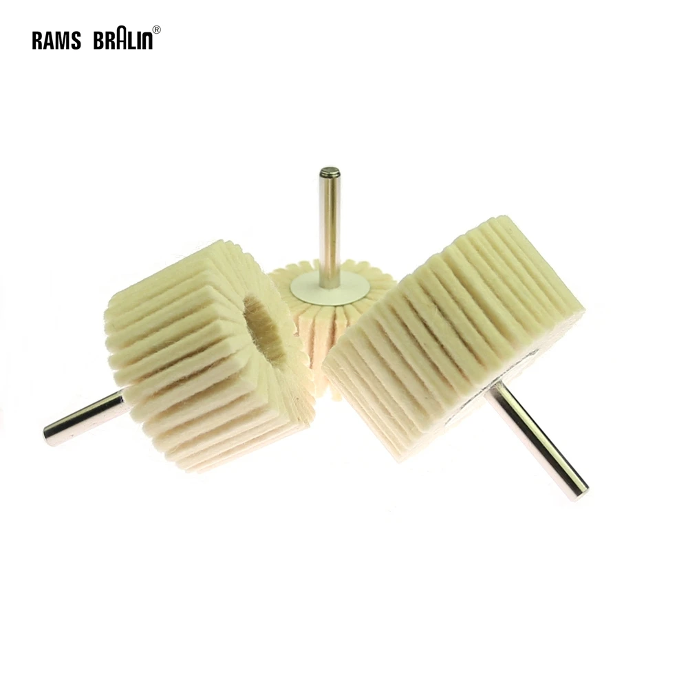 1piece6mmShankWoolFeltFlapWheelforMetalPlasticMouldFine
