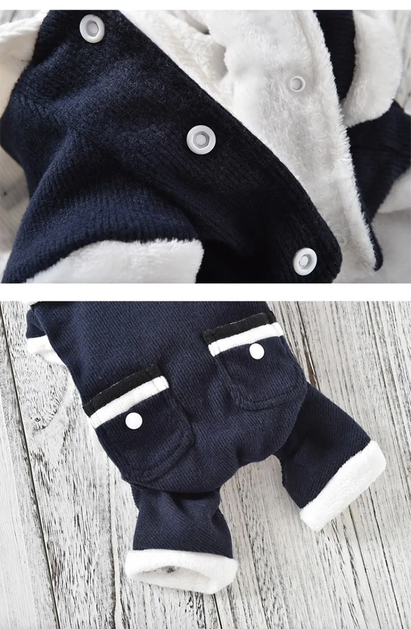New Thickness Hooded Driver Style Pet Dogs Four Legs Cotton Winter Coat By Warm Small Puppy Poodle Chihuahua Clothing Drop Ship