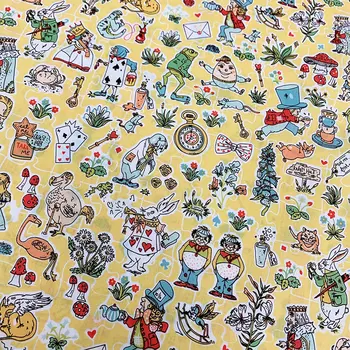 

50*145cm Cotton Cartoon Animal Printing Fabric Sewing Material Quilting Patchwork Needlework DIY Handmade Cloth Dress Bedding