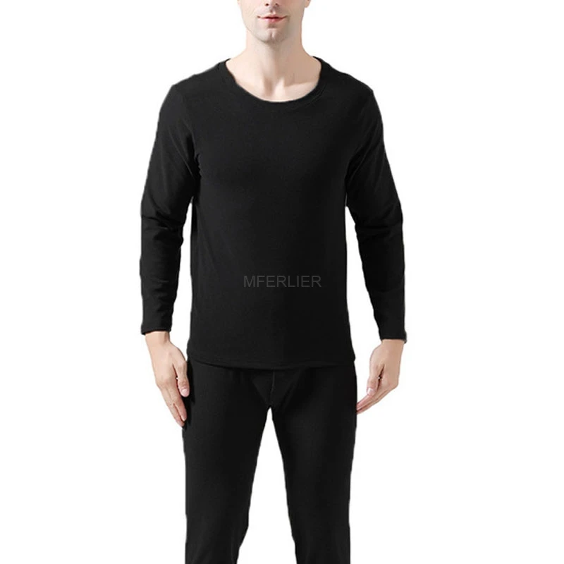 Autumn Winter Thermal Underwear 8XL Bust 156cm 5XL 6XL 7XL O-neck Plus Size Fleece Men Underwear long johns for men