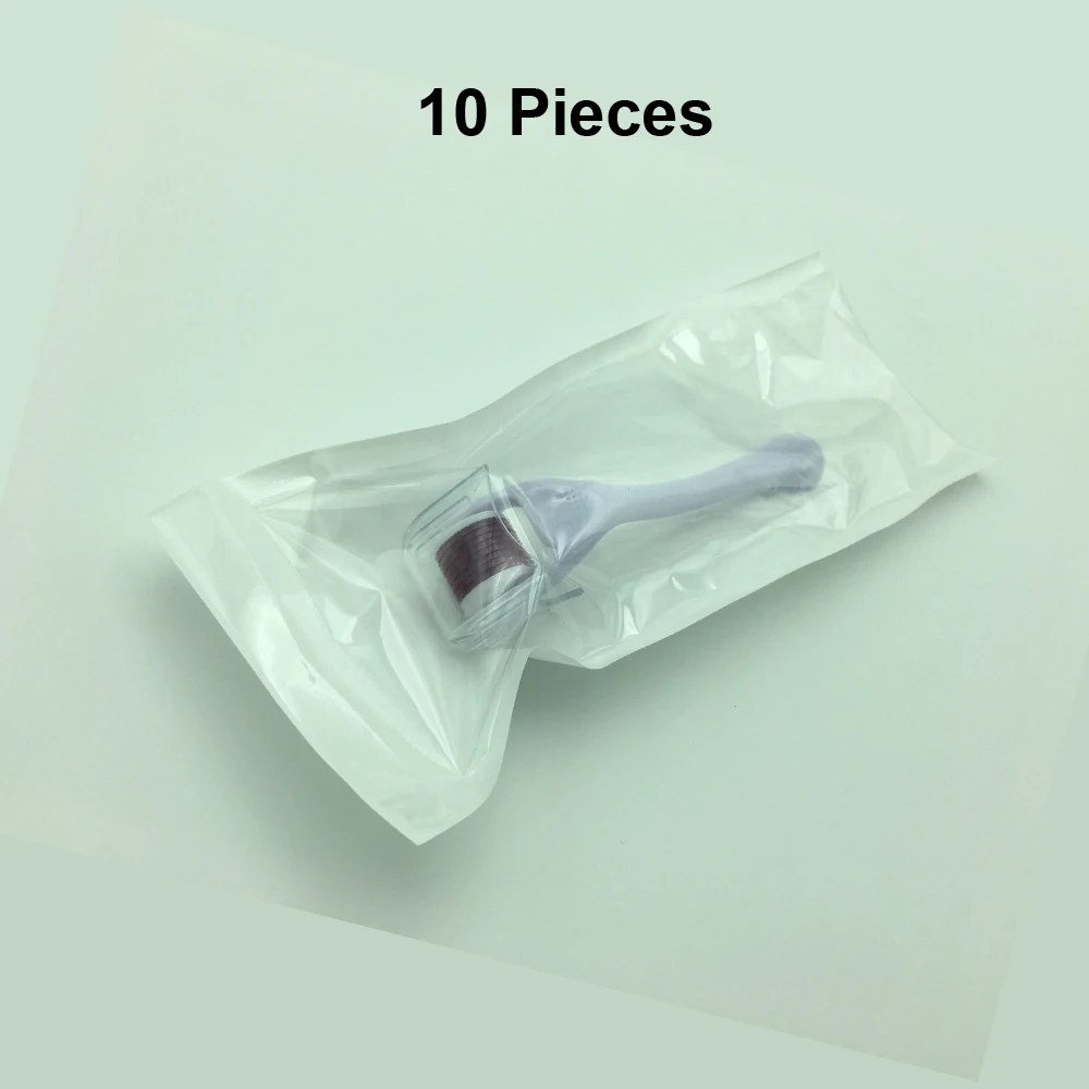 white 0.2MM 10 шт. микро иглы 540 ролик Дерма ролик дермароллер титановый волос рост бороды против потери лечение - Цвет: white 0.2MM