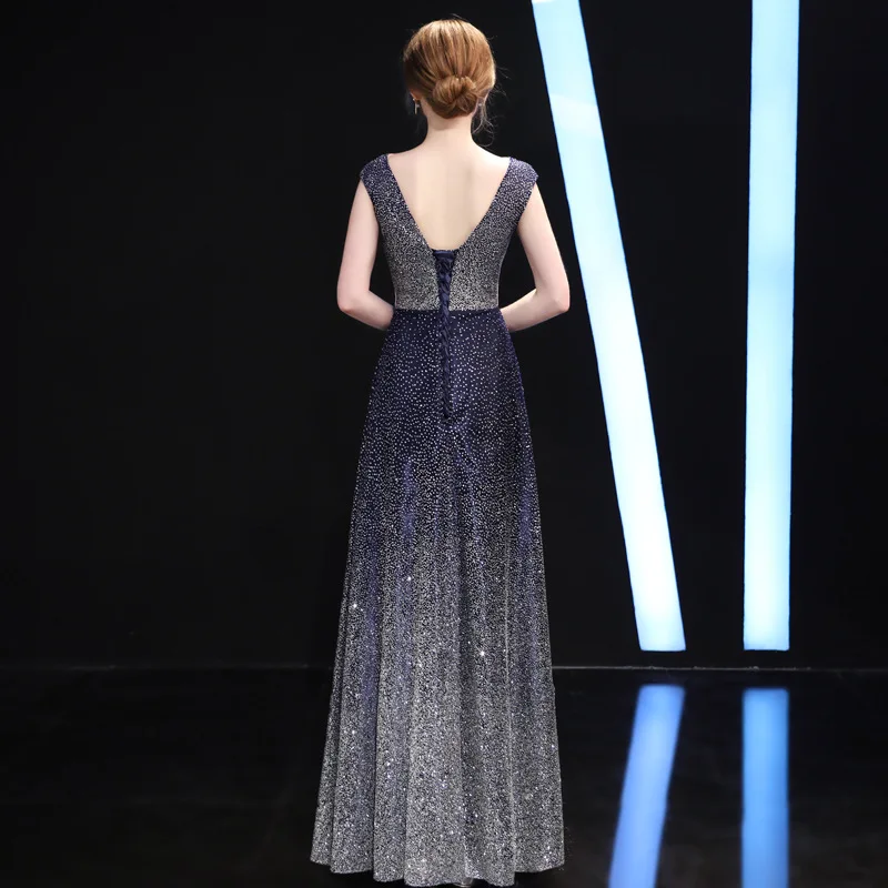It's Yiiya Evening Gowns Shiny Gradient Color Formal Dresses For Women Party Dress 2020 Sleeveless Long Robe De Soiree K175