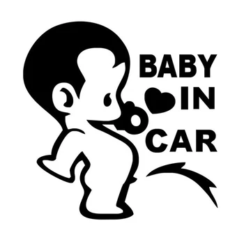 

Lovely Funny Child Boys Baby In Car On Board Sticker For Window Glass Truck SUV Bumper Kayak Canoe Camping Cute Vinyl Decal blac