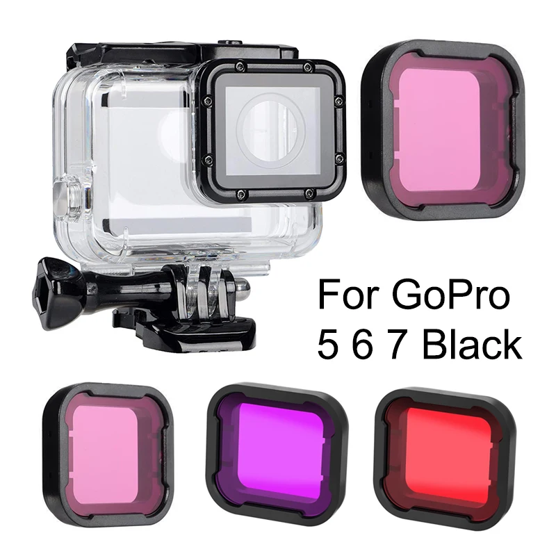 

40m Waterproof Housing Case with Dive Filter for GoPro Hero 7 6 5 Black Action Camera Underwater Protection Shell Accessory