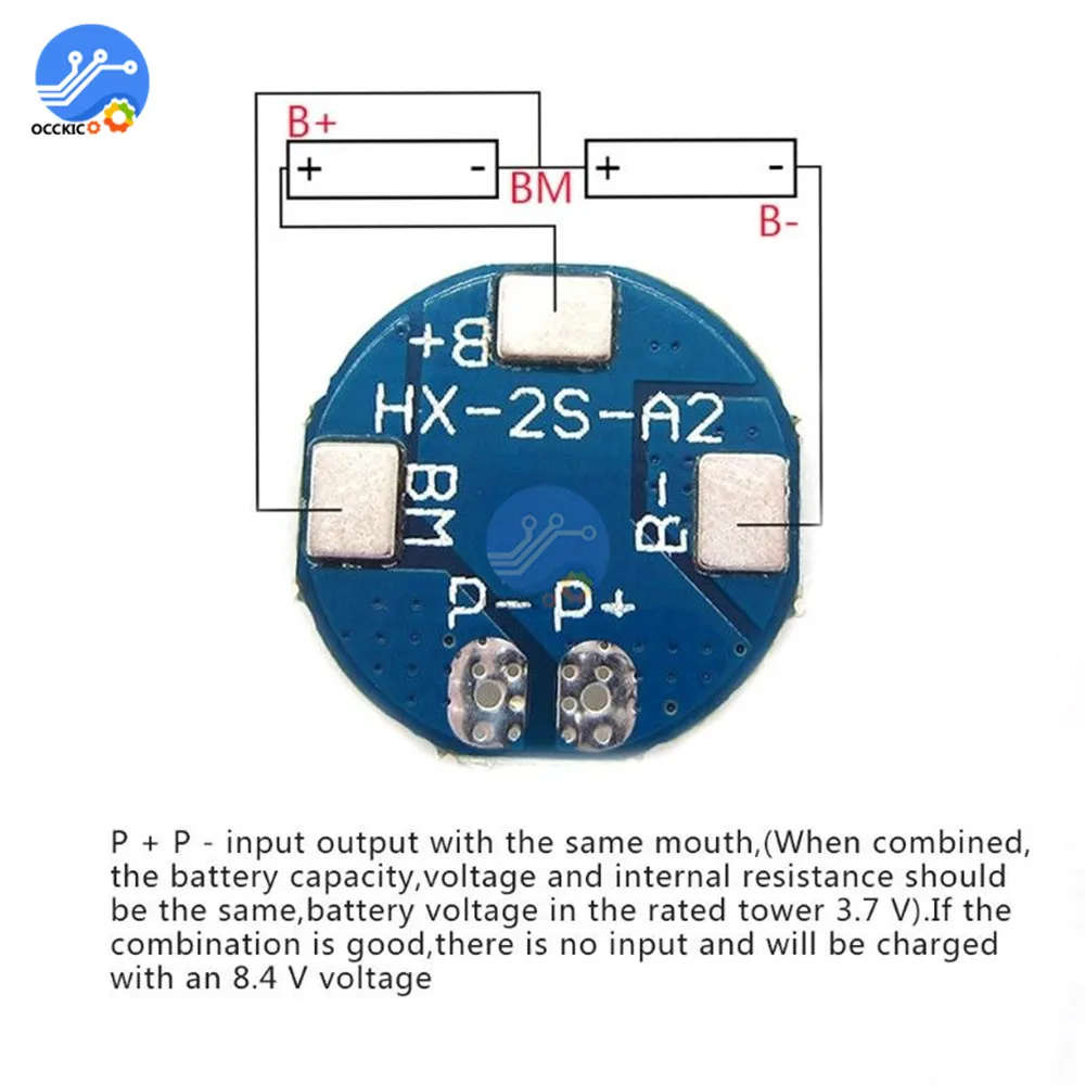 BMS 2S 5A 7 4 V 8 18650 Защитная печатная плата для зарядки литиевой батареи PCM