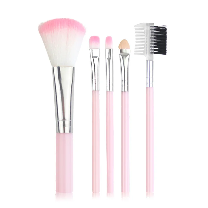 

5pcs Professional Makeup Brushes Kit Set Powder Eyeshadow Brush Eyelash Eyebrow Comb Cosmetic Tool Pink Handle Make Up Brush