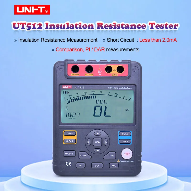 UNI T UT512 Digital Insulation Resistance Tester Meter Megohmmeter Low