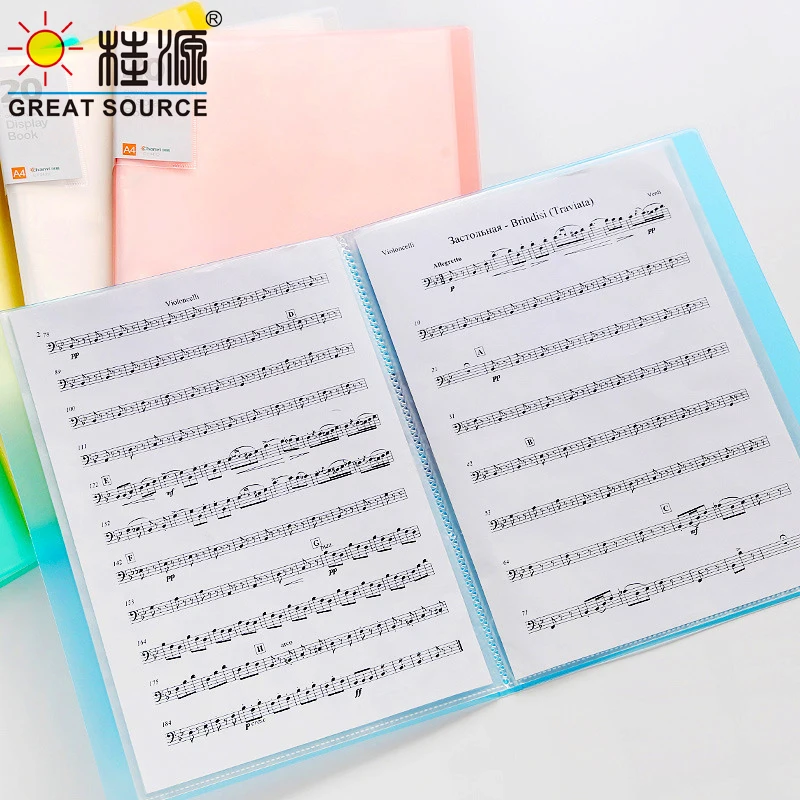 A4 Pp Presentation Book Display Book Project Folder 20 Transparent Pockets  Fancy Candy Color (2pcs) - File Folders - AliExpress