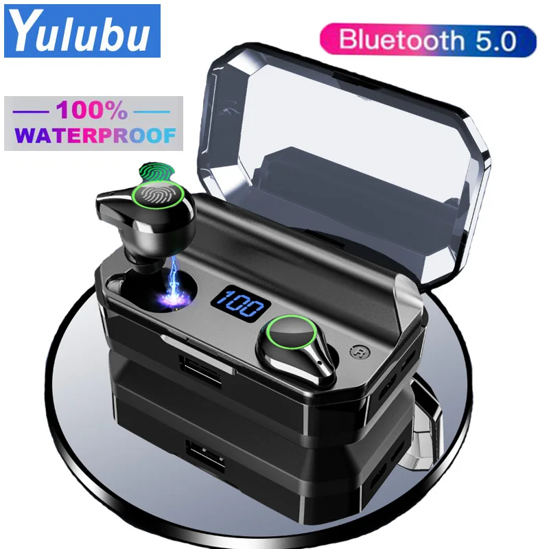 

T9 TWS Bluetooth Earphone True Wireless Stereo Earbuds LED Digital Display with 7000 MAh Charge Box Power Bank For Smart phone