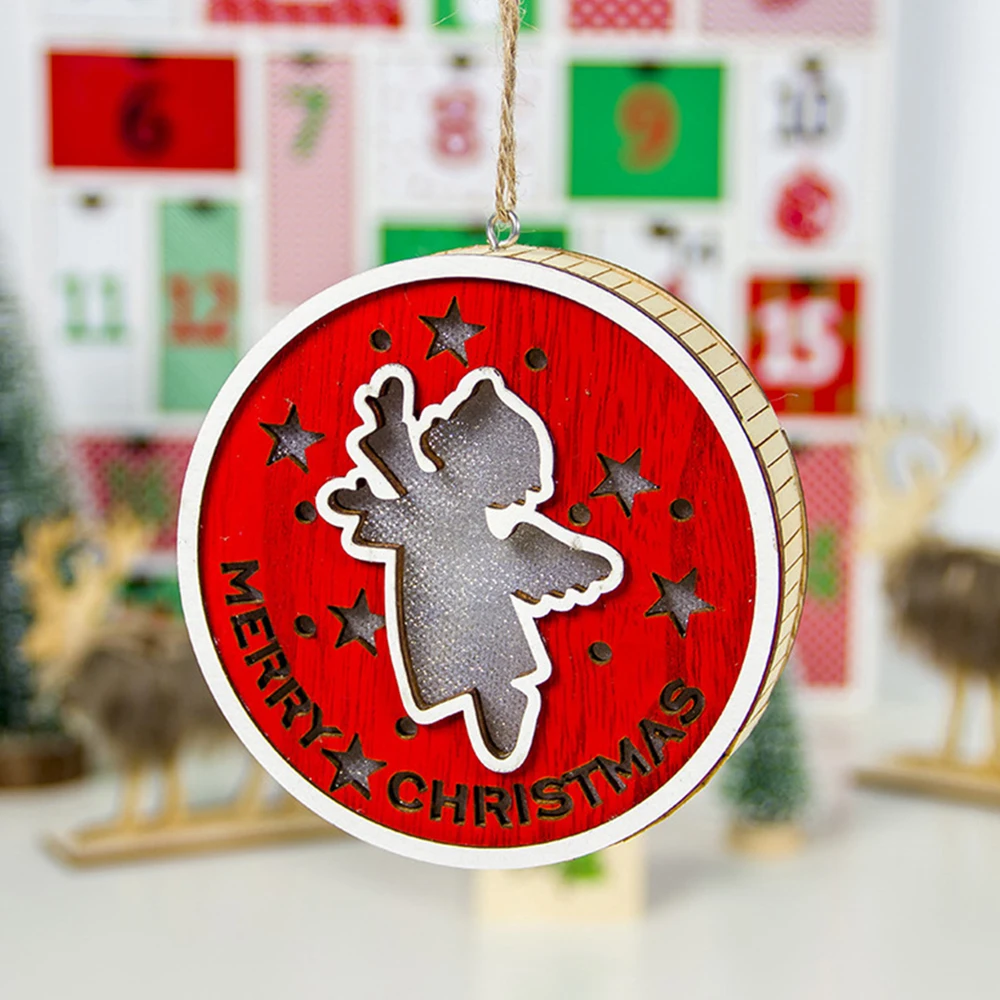 Креативный полый DIY деревянный круглый светильник украшение рождественской елки