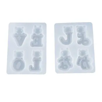 

Resin Crystal Epoxy Mold Bear Letters Decoration Casting Silicone Mould DIY Crafts Jewelry Making Tool