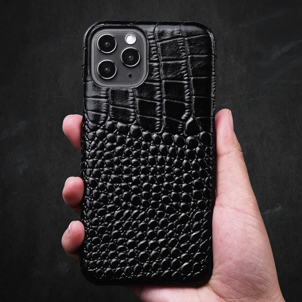 

Luxury Genuine Leather Case For iPhone 11 Pro Max Crocodile Skin Phone Case For iPhone 11 Pro 11 X Xr Xs Max