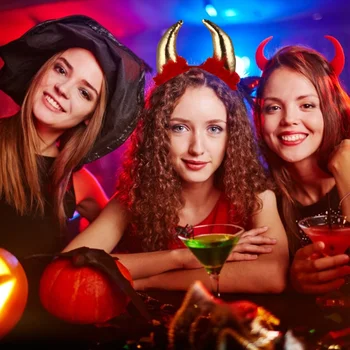 

4pcs Halloween Hair Hoop Lovely Interesting Cosplay Headband Halloween Headband Horn Hair Hoop Devil Hair Hoop for Masquerade