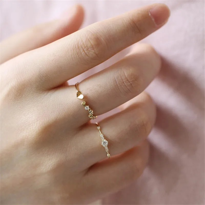 Silver Rings Silver Ring Gold Plated Rings Wedding Rings Gold Plated Silver Ring 925 Sterling Silver 14K Gold Plating Pav&eacute; Crystal Exquisite Wedding Ring Women Light Luxury Temperament Jewelry Accessories
