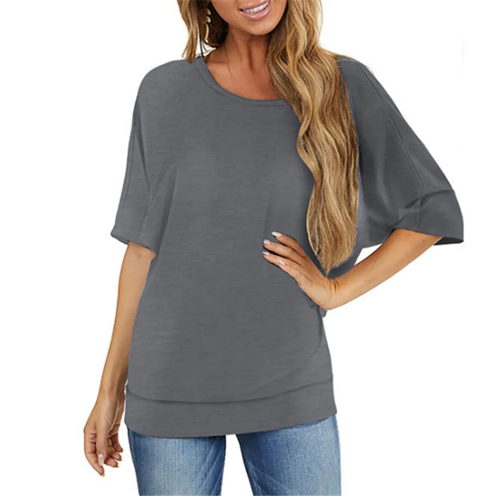 T-shirt Pure Basic t Shirt home comfort cotton tops 2021 new Women Summer t shirt o-Neck Solid Color Short Sleeve Top#G30 2