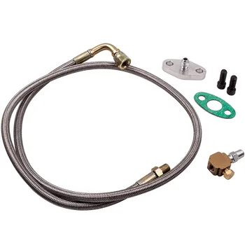 

50" 90 Degree 4AN 1/8NPT Oil Supply Feed Line T3 T4 T3/T4 T60 T61 T70 TO4E Turbo