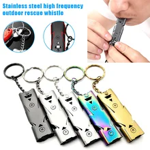 1 шт. на открытом воздухе Высокое 150 децибел портативный свисток из нержавеющей стали двойные трубы аварийный свисток выживания туристический инструмент MCK