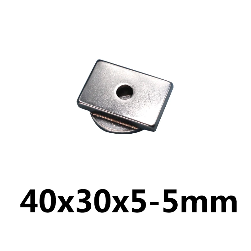 1/3/5 шт. 40x30x5 5 мм N35 NdFeB Большие магнитные отверстия для редкоземельных магнитов