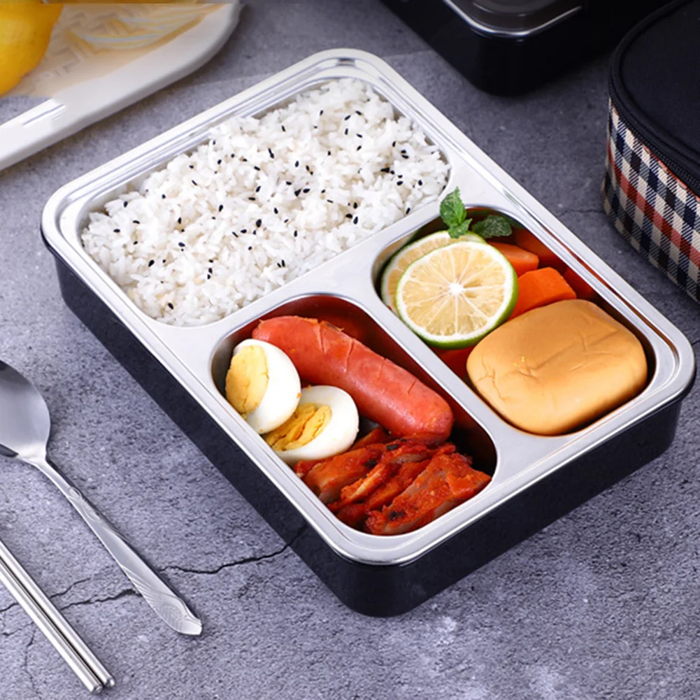1200 мл Ланч-бокс из нержавеющей стали Bento контейнер для еды с ложкой палочки для еды набор