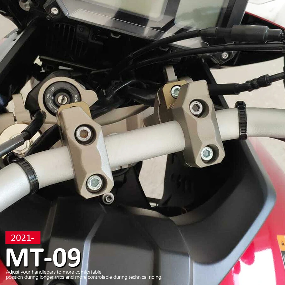 thumbnail image 2 of Motorcycle Handlebar Risers For Yamaha MT-09, FZ-09, XSR900, MT-10 - 6063-T6 Aluminum, Adjustable Height 2 of 11