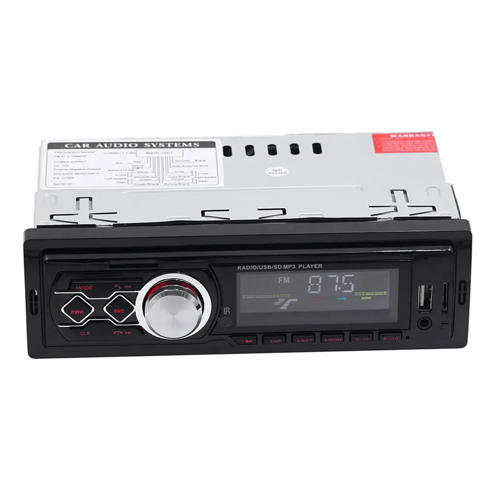 Vehemo TF карты Bluetooth автомобильный радиоприемник Fm автомобиля Mp3 плеер аудио автомобиля Mp3 радио плеер для хэндс-фри стерео Поддержка USB SD