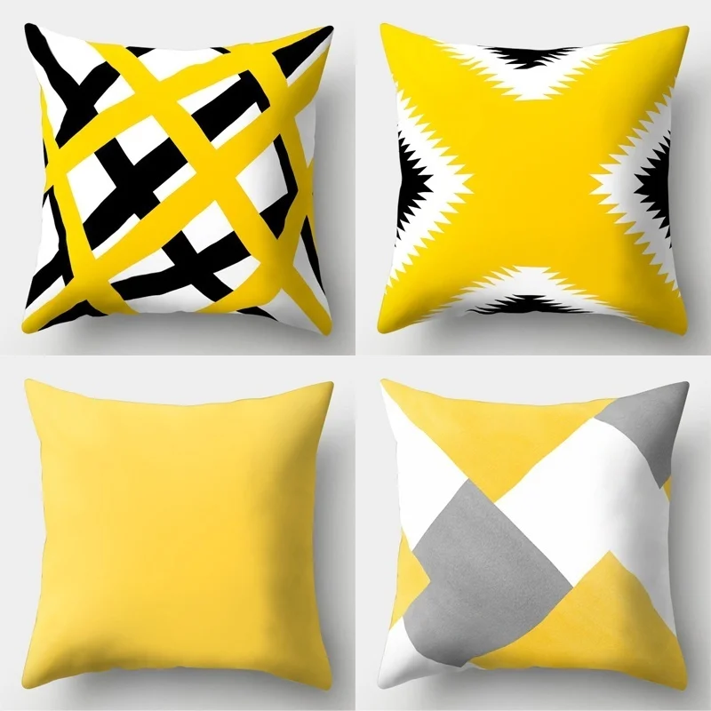 Yellow Pillow Case 45*45cm Cushion Cover 2