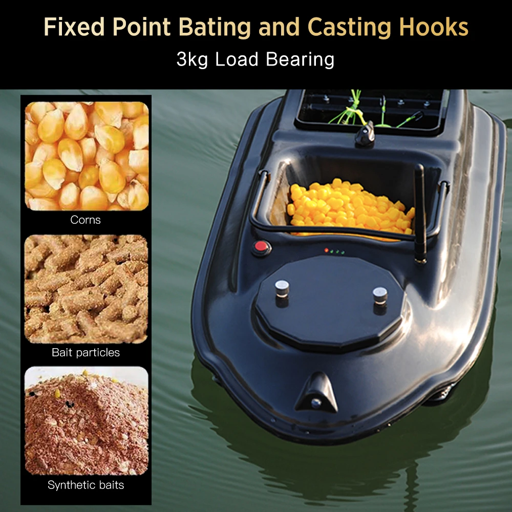 RC Fishing Bait Boat 3KG Load Silent Motor LCD Screen Display 500M GPS Positioning Automatic Return 6 hours Duration RC Toy 5