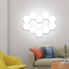Luminária led quantum sensível ao toque, luminária noturna modular hexagonal de led criativa para decoração de casa cor