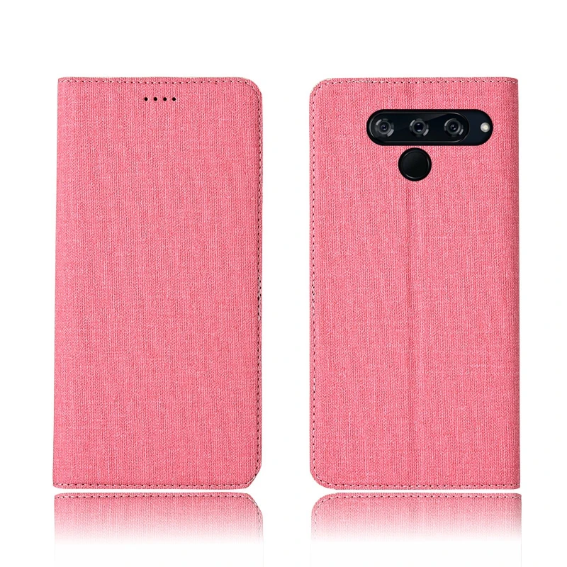 Для LG V30 чехол-крышка MOFi V20 V40 ThinQ флип Силиконовый противоударный чехол тканевый задний capas ani-knock корпус capas чехол s - Цвет: pink