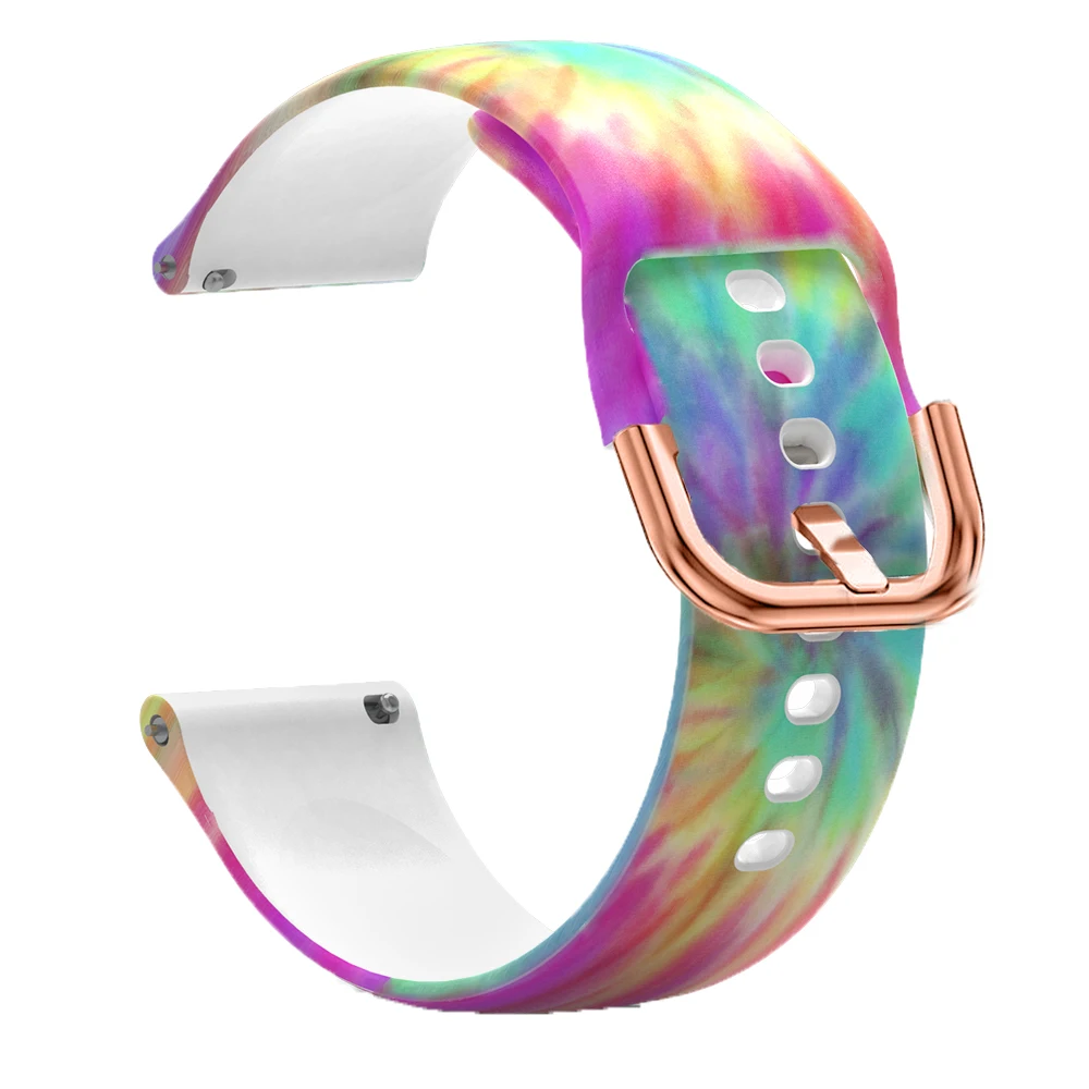 20mm Silicone Print Smart Watch Band Strap - Universal Fit Bracelet Wristband