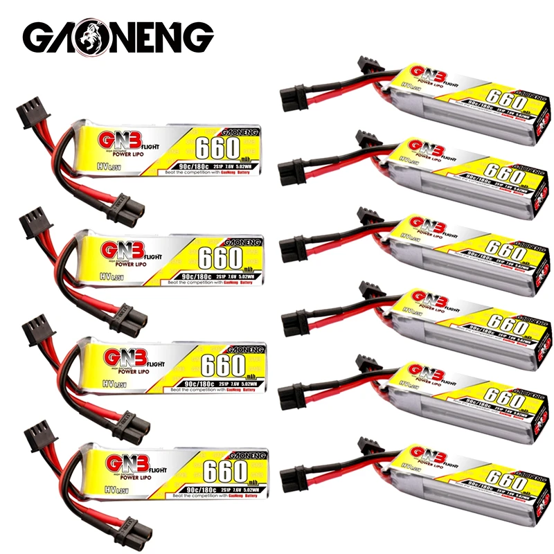 10 шт. GAONENG GNB 2S 660 мАч 7 6 В 90C/180C HV литий-полимерная батарея штепсельная Вилка для