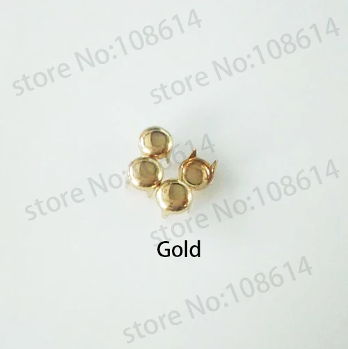 Gold studs only Купольная головка 4 когтя шпильки с штампами Серебро Золото gunblack бронза панк шип Заклепки Шпильки для кожаных ремесленных сумок одежда ремень - Цвет: Gold studs only