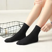 Женские хлопковые носки, 3 шт., осенние и зимние толстые женские хлопковые носки, носки без пятки, хлопковые черные