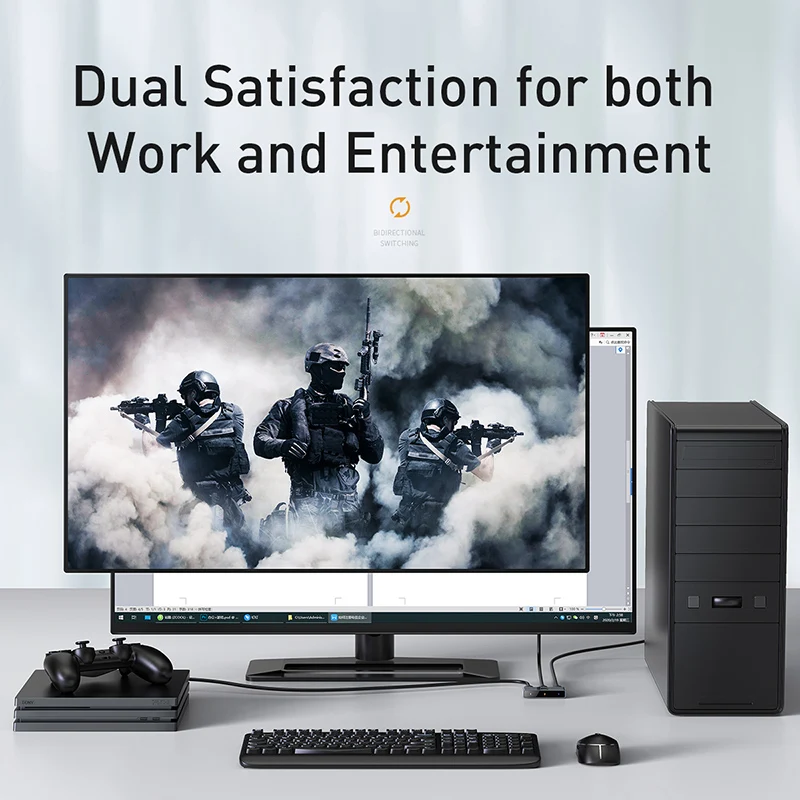 Baseus-4KHD ó, 2  1,  4K HD ġ,  , й, , PS4 TV ڽ, PC, hdmi, ȣȯ ó