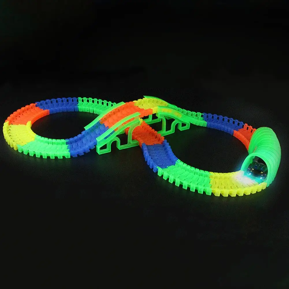 

HobbyLane Baby Fluorescent Assembly Racing Track Car Accessories Puzzle Building Blocks Toys as Gifts