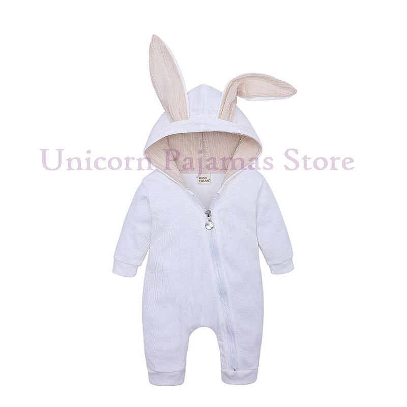 White Bunny Overalls For Children Winter Bodysuit For Newborns Clothing
