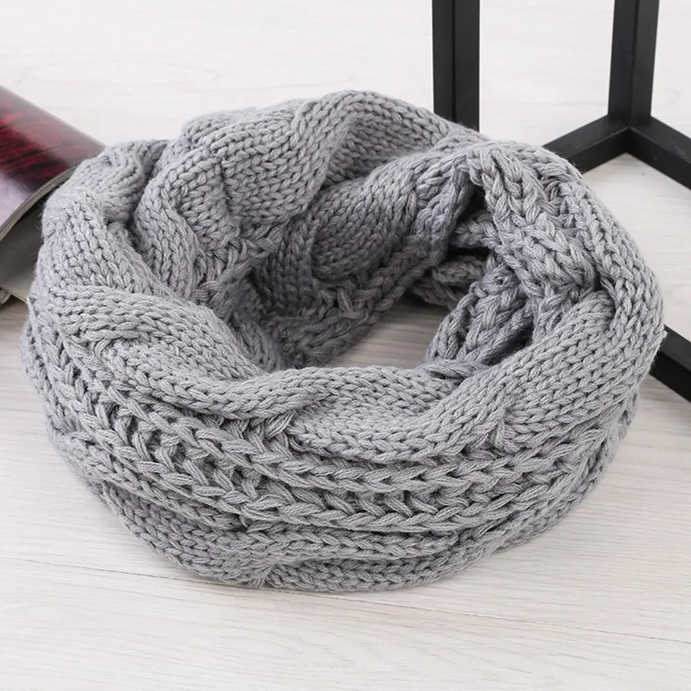 

Warm Autumn and Winter Thick Scarf KoreanThe Two-loop Woolen Yarn Twist Scarf Winter Ladies Knitted Collar 2020 scarf for women