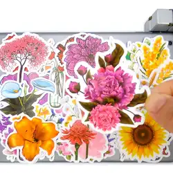 50pcs Mixed Cute Colorful Flowers Graffiti Scrapbook Phone Laptop Pad Case Guitar Skateboard Car Stickers for Kids Toys Notebook