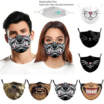 

Animal 3D Digital Print Maske Keep Face Maske Adult Protective PM2.5 Reusable Maske Dustproof Face Maske Washable Reusable