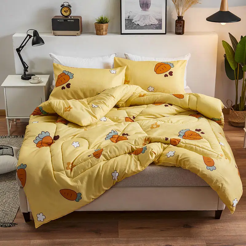 Стиль постельные принадлежности осень и зима шлифование печатных одеяло утолщение вниз хлопок Рождественский подарок - Цвет: Цвет: желтый