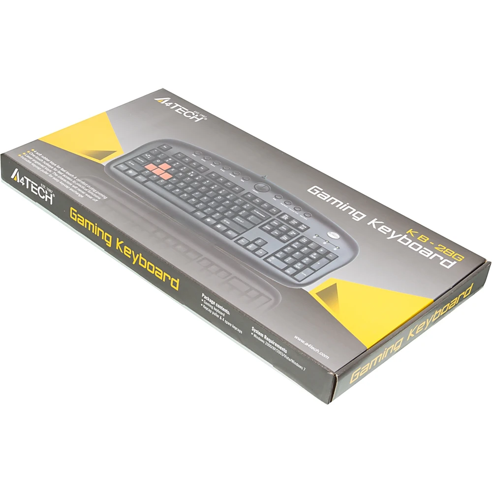 Клавиатура A4 KB-28G-1 серый/черный USB Multimedia for gamer
