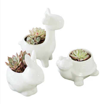 

Creative Ceramic Animal Succulent Flower Pot Modern Art Flower Vase Plant Holder Home Decoration Desk Hydroponics Decor Figurine