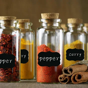 

PVC Storage Containers Chalkboard Label Stickers Waterproof Glass Metal Bottle tag paper Spice Sugar Can Stickers Tag