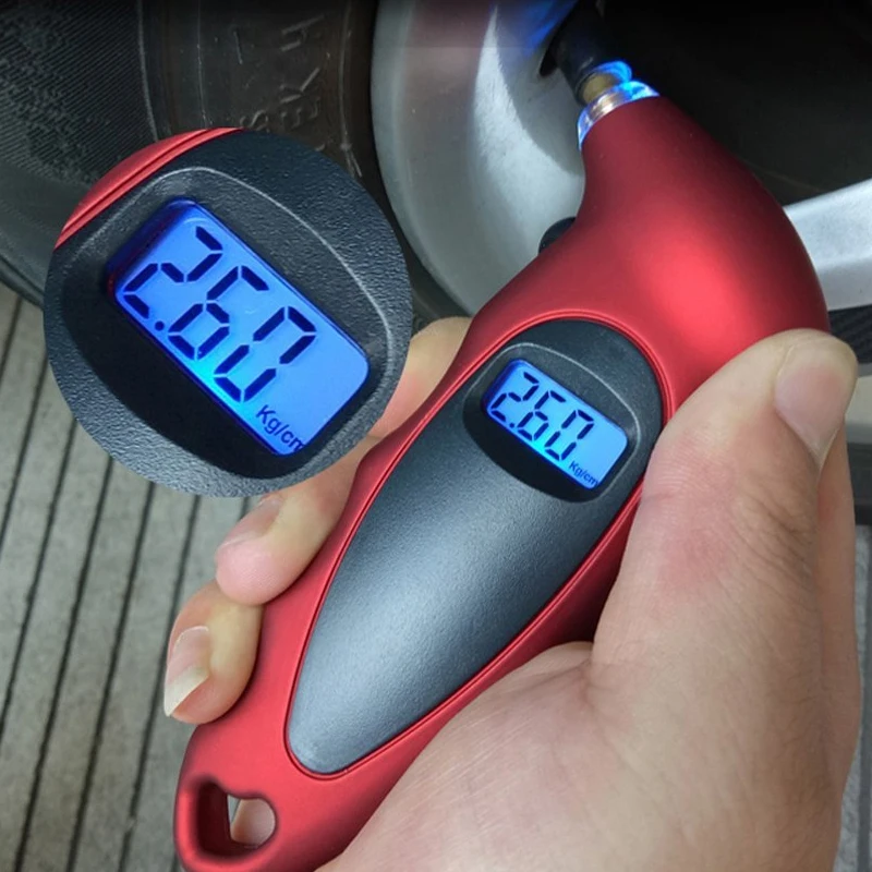 Portable Tire Pressure Guage Digital Air Checker Car Bike Truck LCD Display