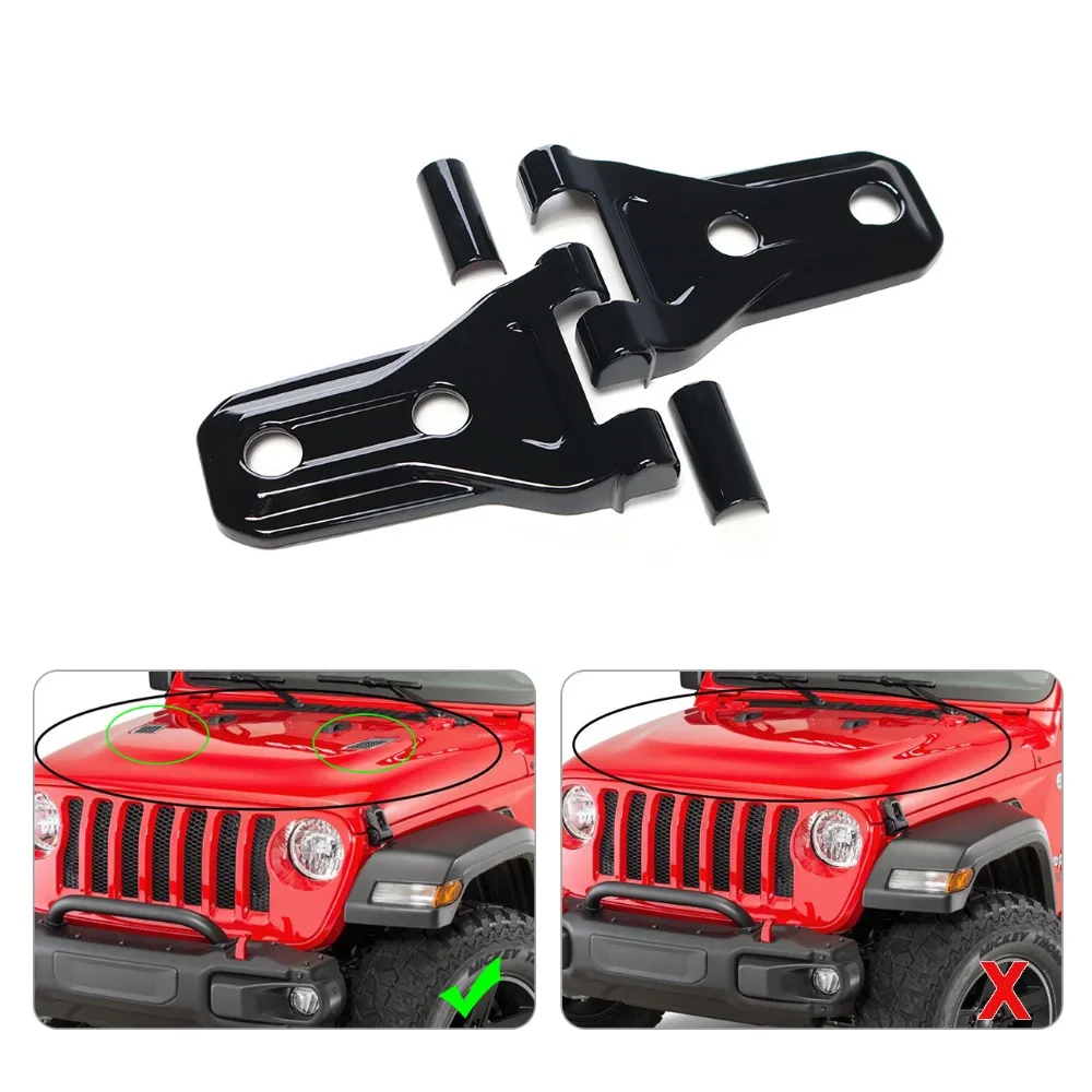 Накладка на шарнир капота двигателя для Jeep Wrangler JL 2 4 двери АБС-пластик, защитная рамка для экстерьера автомобиля, декоративные наклейки