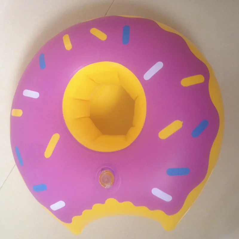 Environmentally Friendly PVC Inflatable Cup Holder Palm Coasters Flamingo Donuts Watermelon Water Cup Holder